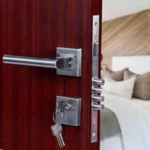 Voltizi Rose Stainless Steel Matt Finish 4 Latches Mortise Door Lock Handle Set with 3 Computer Keys, MG201