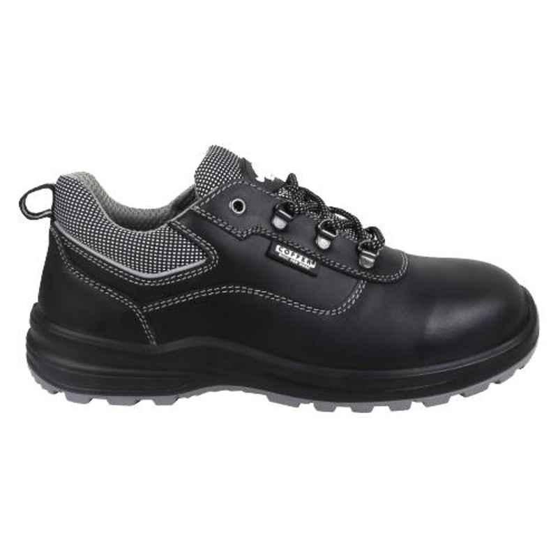 Coffer Safety M1022 Leather Steel Toe Black Safety Shoes, 82341, Size: 10