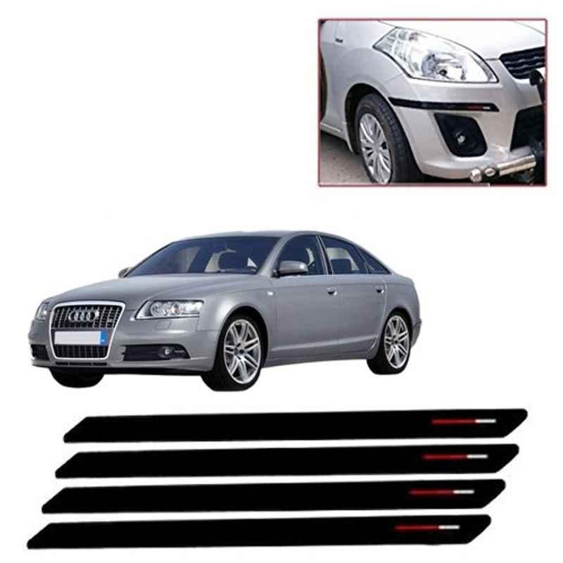 Kozdiko 4 Pcs Black & Red Bumper Protector Set for Audi A6