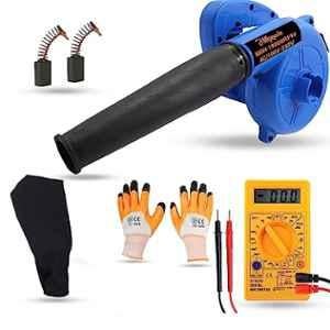 Hillgrove 800W Plastic Blue Electric Air Blower with Carbon Brushes, Gloves & Multimeter, HGCM1088