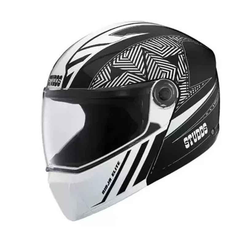 Studds Ninja Elite Super D2 Decor ISI Ceritifed Plastic Black Full Face Flip-Up Helmet, Size: Large
