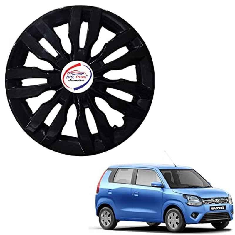Auto Pearl 4 Pcs 13 inch ABS Black DZRBL23 Hubcap Wheel Cover Set with Retention Ring for Maruti Suzuki WagonR 2019
