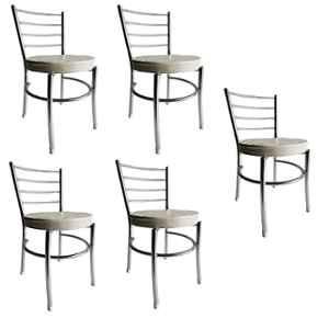 P P Chair Stainless Steel Chrome Finish Grey Multipurpose Dining Chair (Pack of 5)