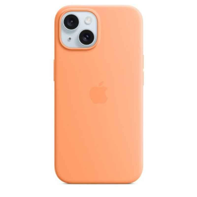 Apple iPhone 15 Silicone Orange Sorbet Back Case with MagSafe, MT0W3ZM/A