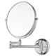 Drizzle Stainless Steel Silver Shaving & Makeup Mirror with One Side Normal & One Side 5x Magnifying Glass, ASHAVEMIRROR
