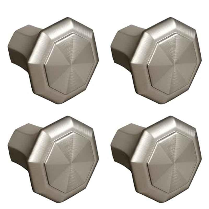 Plantex Knobs for Drawer/Octagon Shape Drawer Knobs/Knobs for Cabinets/Pull-Push Knobs for Kitchen/Bedroom Drawer (Pack of 4) DTK-302, Satin