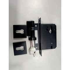 Plantex 50x50mm Brass Z Black Dead Lock for Main Door with 70mm Cylinder & 3 Computerized Keys, APS-3107