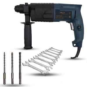 Hillgrove 750W Forward & Reverse Rotation Hammer Impact Drill Machine with 3 Bits & 8 Pcs Double Open End Wrench, HGCM1196