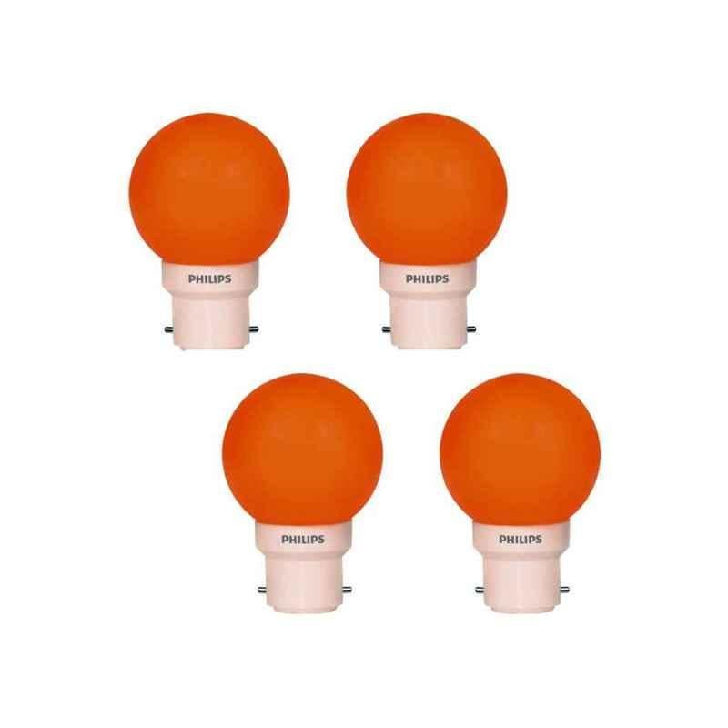Philips 0.5W B-22 Orange LED Deco Bulbs (Pack of 4)