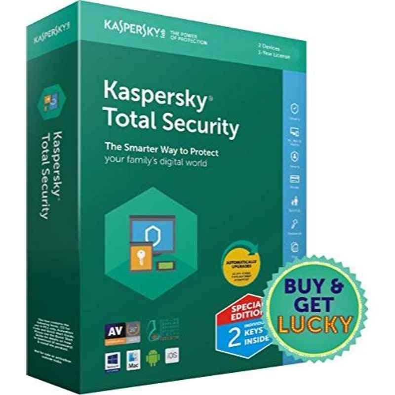 Kaspersky Total Security Latest Version-Multidevice 2 Users 1 Year with CD
