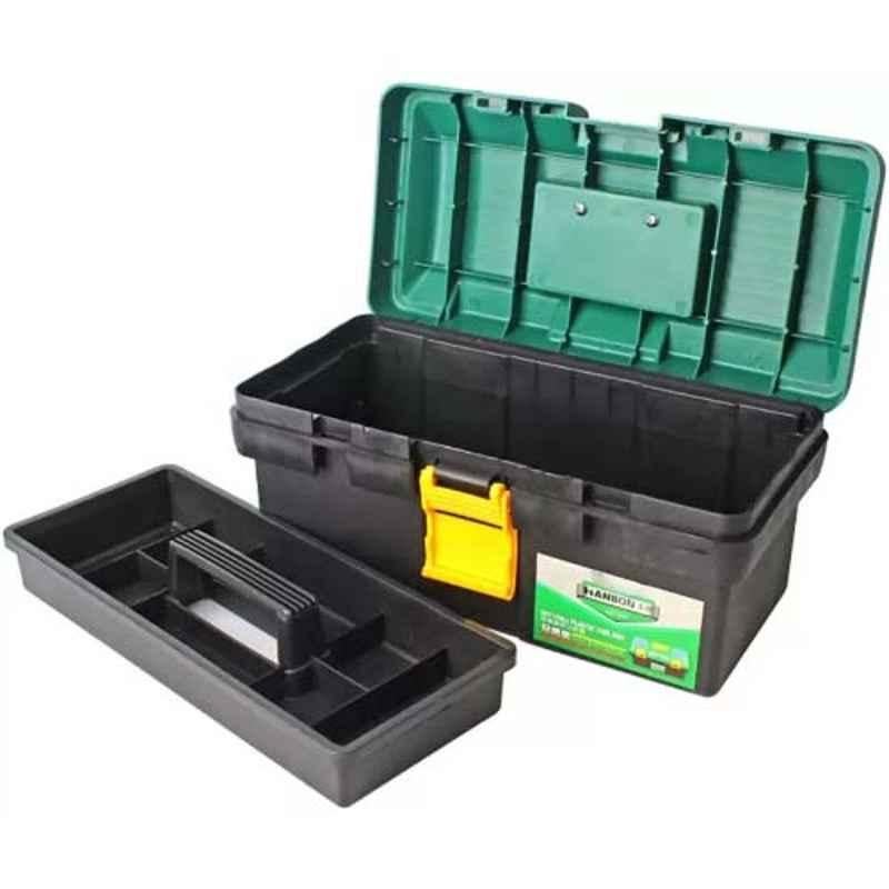 Buy Hanbon 19x6x6 inch Plastic Green Tool Box with Tray, 120319 Online At  Best Price On Moglix