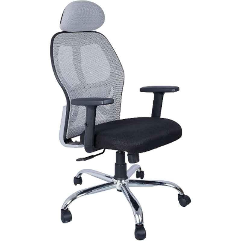 Oakcraft 125x59x59cm Leatherette Grey Revolving Office Chair, OC-13