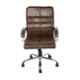 MRC Leather & Suede Brown Mid Back Revolving Chair, M154