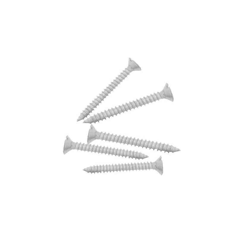 Smart Shophar 8x35mm Steel Silver Chrome Plated Phillips Flat Head Sheet Metal Screw Gauge, SHA80SW-PSMS-SL08X35-P50 (Pack of 50)