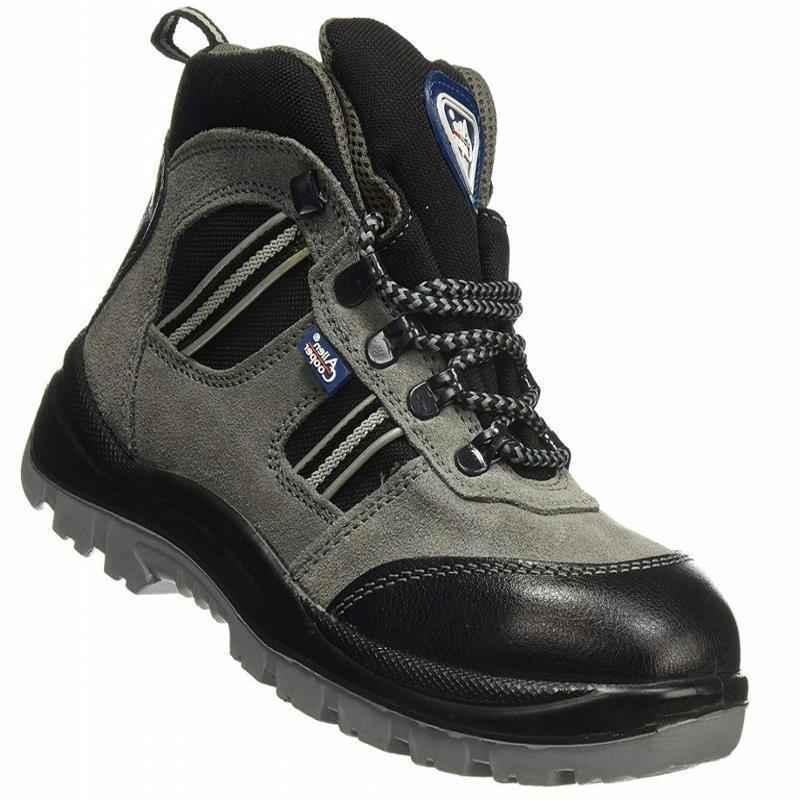 Allen Cooper AC 1157 Antistatic Steel Toe Grey & Black Work Safety Shoes, Size: 6