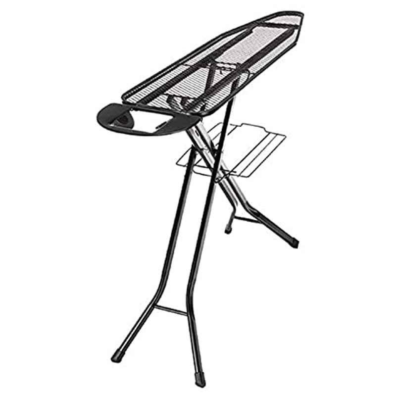 Whitmor Deluxe 4-Leg Alloy Steel Black Ironing Board with Metal Mesh Top, 6152-6879