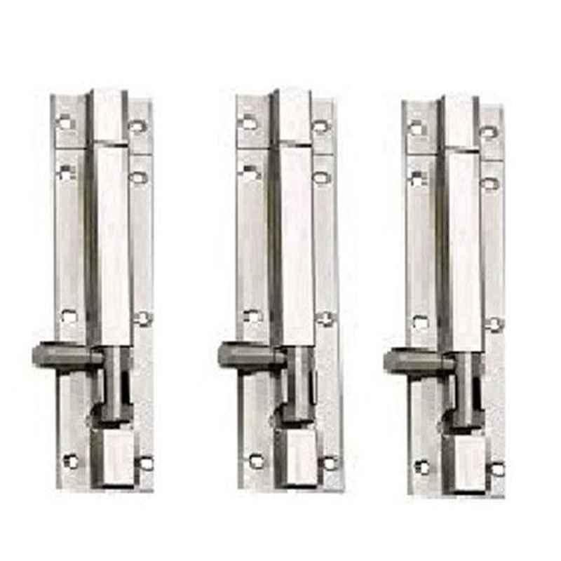 Nixnine 6 inch Stainless Steel Tower Bolt Security Door Latch Lock, SS_LTH_A-511_6IN_3PS (Pack of 3)