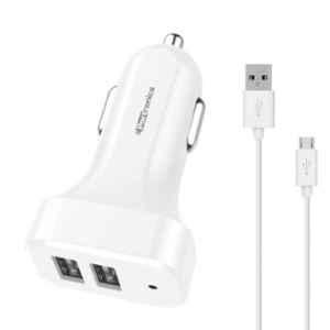 Portronics Car Power 2P White 2.1A Car Charger with Dual USB Port, POR-152