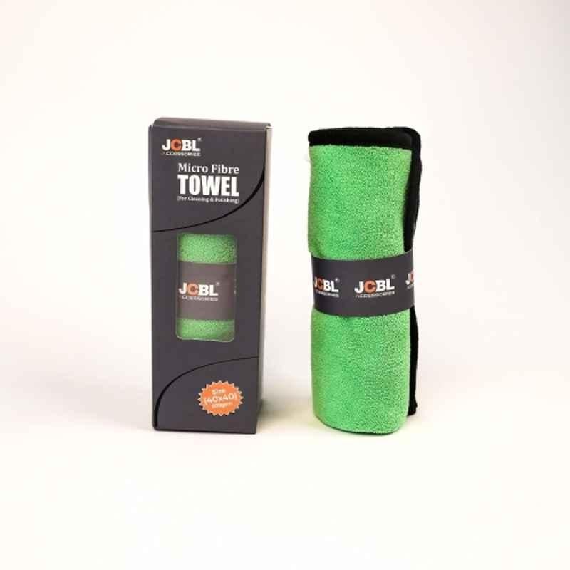 JCBL 600 GSM 40x40cm Green Micro Fibre Towel for Cleaning & Polishing