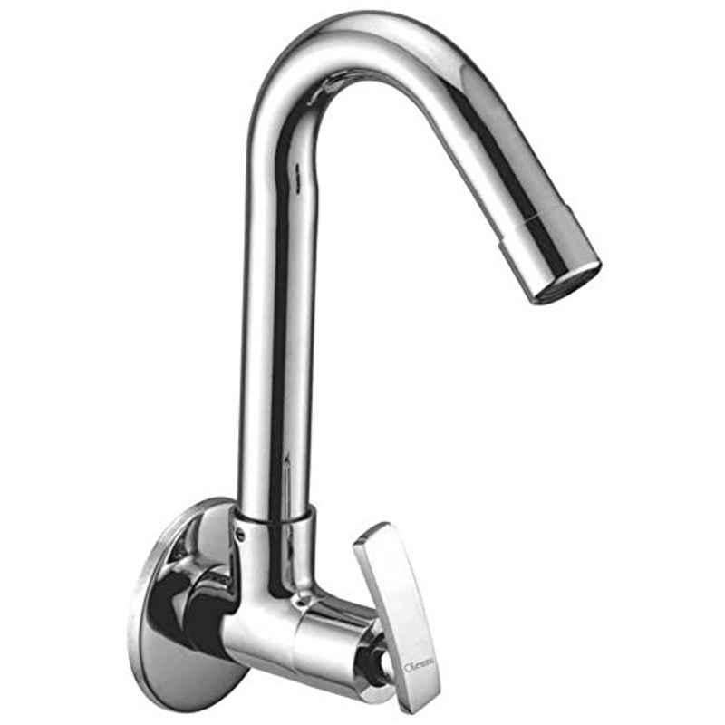 Oleanna Desire Brass Silver Chrome Finish Sink Cock with Swivel Casted Spout