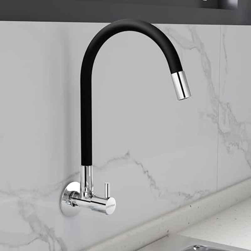 Plantex Pure Brass Flexible Tap for Kitchen Sink with Brass Wall Flange & Teflon Tape/360 deg Rotating Sink Tap for Kitchen Basin with Water Saving Aerator-7 Year Warranty Plantex (ICO-910B)