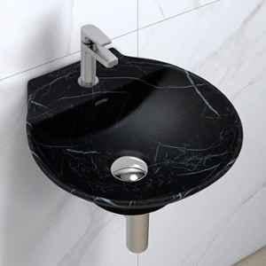 Plantex 15x15x5 inch Ceramic Black Wall Hung Wash Basin for Home, Office & Restaurant, MS-1401