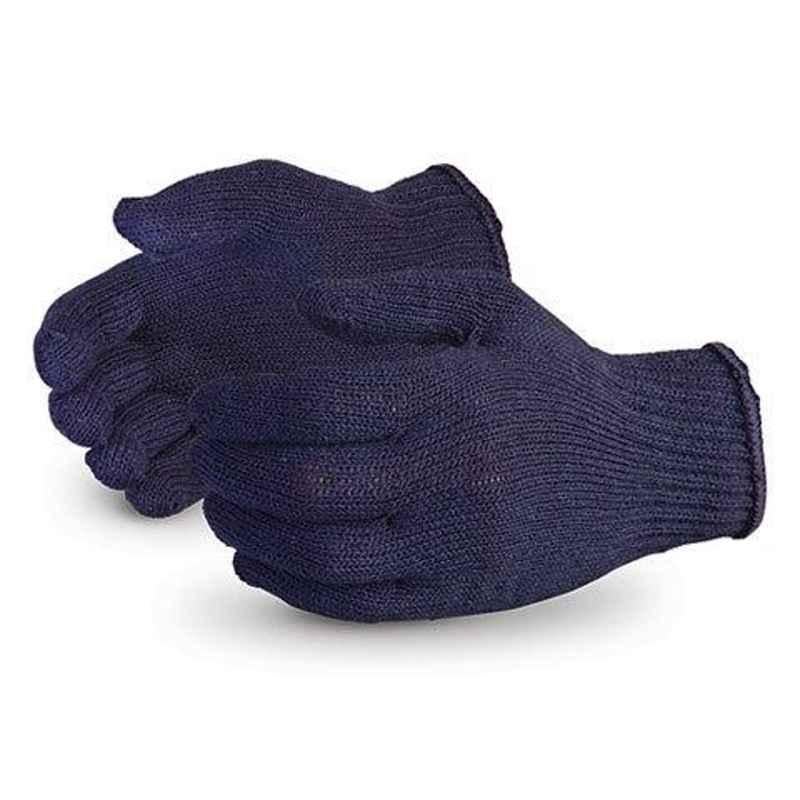 Noble Standard Blue Cotton Knitted Hand Gloves (Pack of 120)