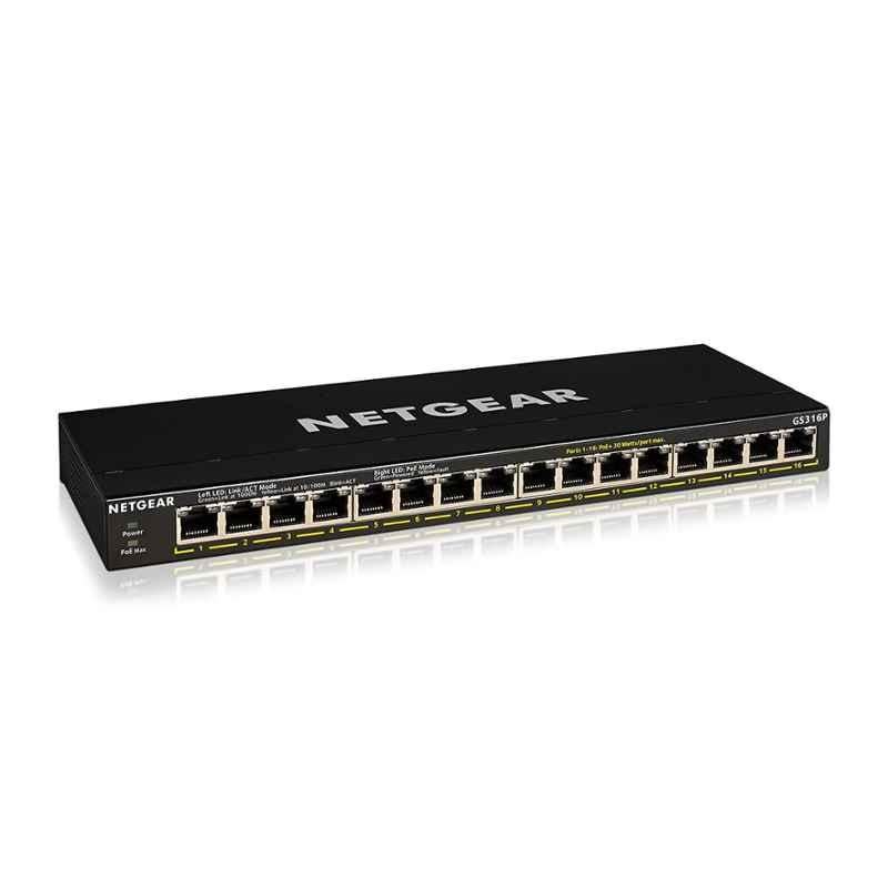 Buy Netgear GS316P 16 Ports 32 Gbps Gigabit Ethernet PoE Unmanaged Switch  Online At Price ₹14099