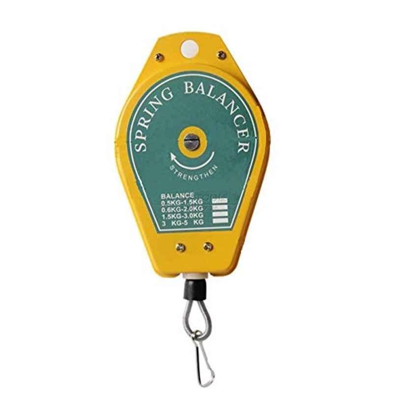 Krost Yellow Retractable Spring Balancer Screwdriver Hanging Torque Wrench Hanger Steel Wire Rope Measuring Tool (0.5-1.5Kg)