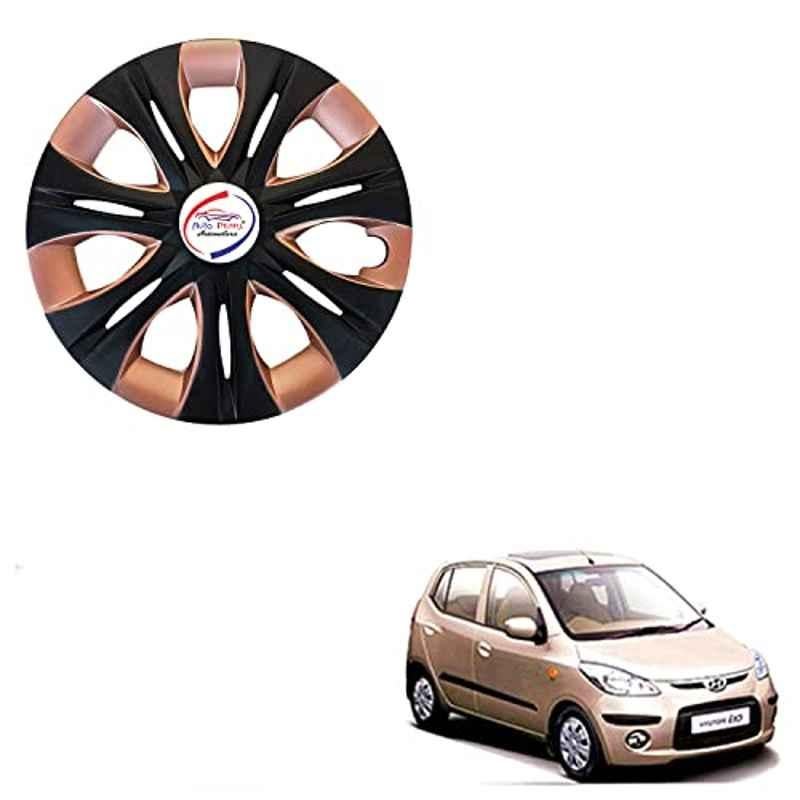 Auto Pearl 4 Pcs 13 inch ABS Black Copper INBC09 Hubcap Wheel Cover Set with Retention Ring for Hyundai I10 Type 1