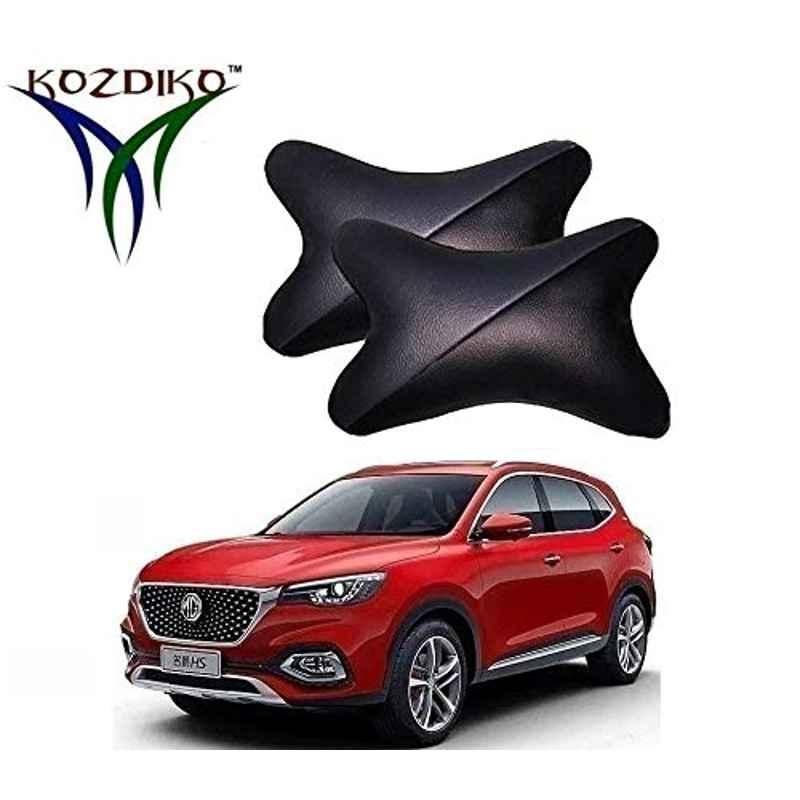 Kozdiko 2 Pcs Grey & Black Car Neck Rest Pillow Cushion Set for MG Hector