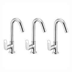 Fastgear Prime Brass Chrome Finish Silver Sink Tap, FG1189 (Pack of 3)