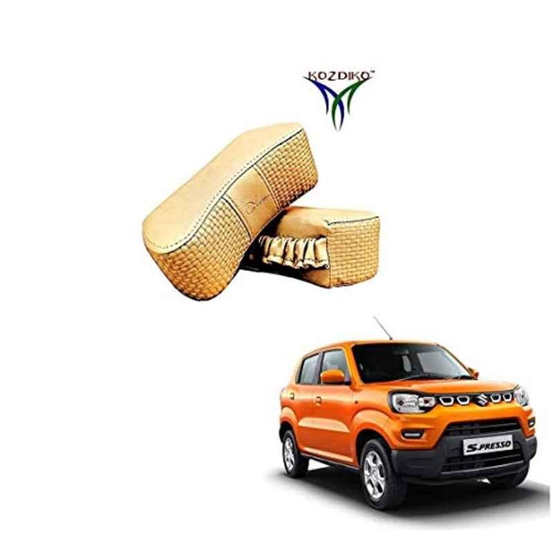 Kozdiko 2 Pcs Memory Foam Beige Luxurious Neck Rest Set for Maruti Suzuki S-Presso, koz_20548