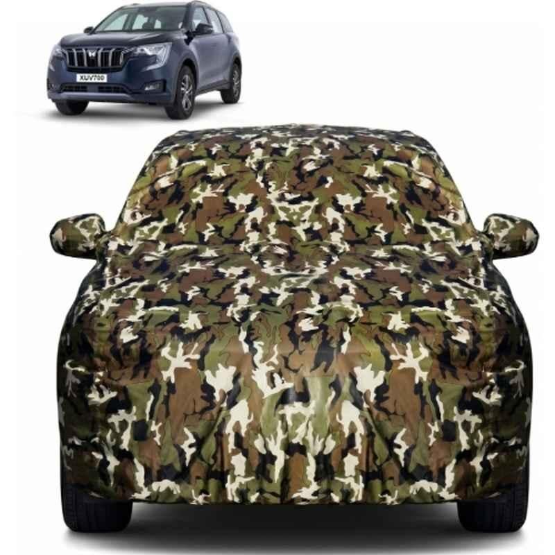 Allextreme Polyester Multicolour Camouflage Car Body Cover with Mirror Pocket for XUV700 All Model & Years 2021-2025, PVCD-XUV 700