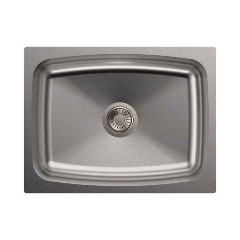Carysil Elegance Single Bowl Stainless Steel Matt Finish Kitchen Sink, Size: 24x18x10 inch