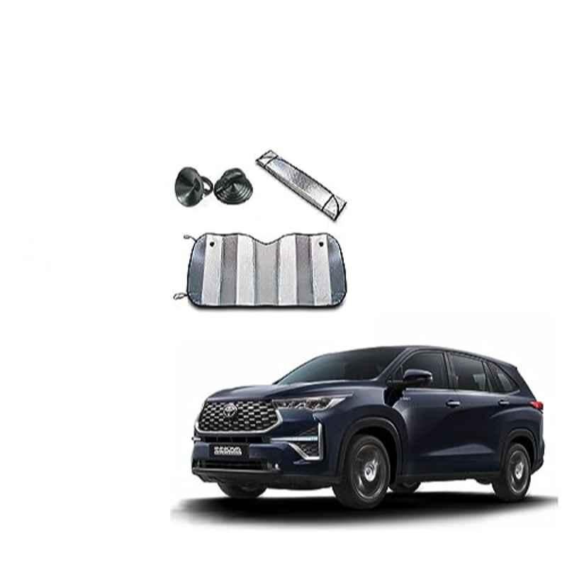 Kozdiko Aluminium Foil UV Protection Silver Windshield Sun Shade for Toyota Innova Hycross