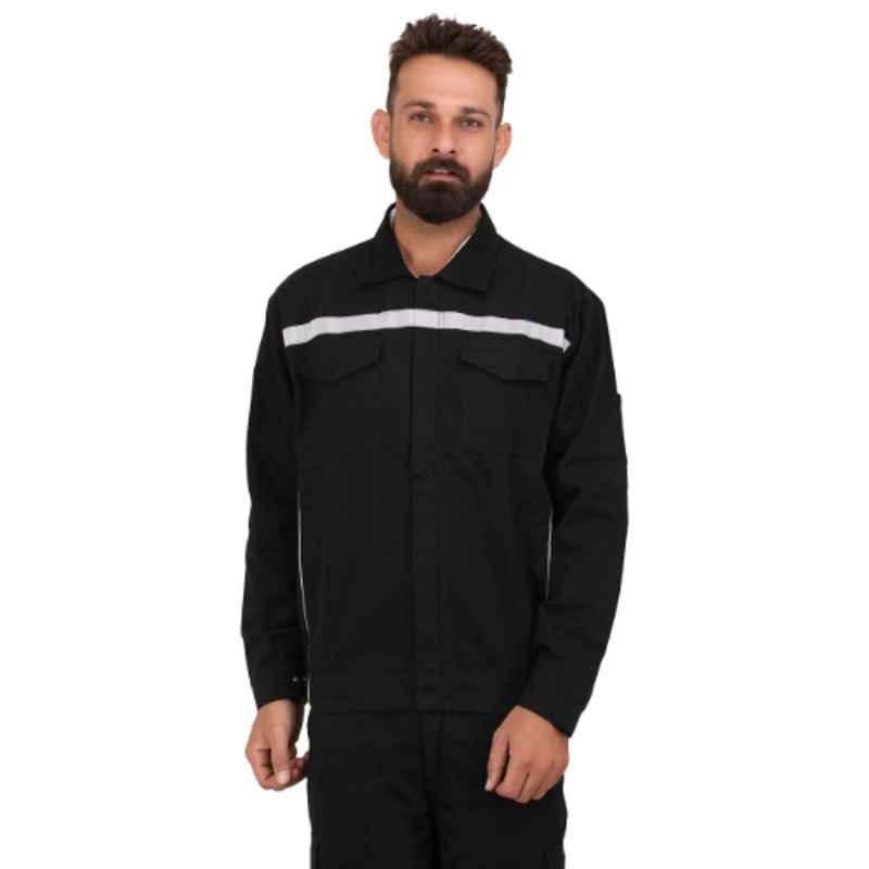 Club Twenty One Workwear Hampton Cotton Black Safety Jacket, 4006, Size: XXL