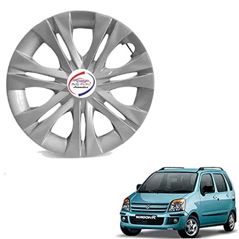 Auto Pearl 4 Pcs 13 inch ABS Silver INVO 20 Hubcap Wheel Cover Set with Retention Ring for Maruti Suzuki WagonR 2006 2010
