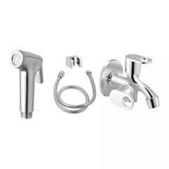 Fastgear Stainless Steel Silver Chrome Finish Health Faucet Set, FG1205