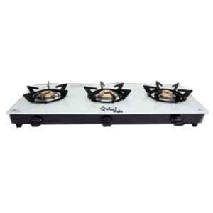 Sigri-Wala Hexastance 6 Burner Toughened Glass White Automatic Gas Stove