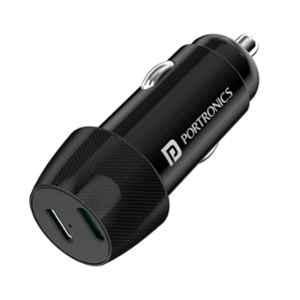 Portronics Car Power 14 Black 40W Car Charger with Dual Type-C PD Output, POR 1749