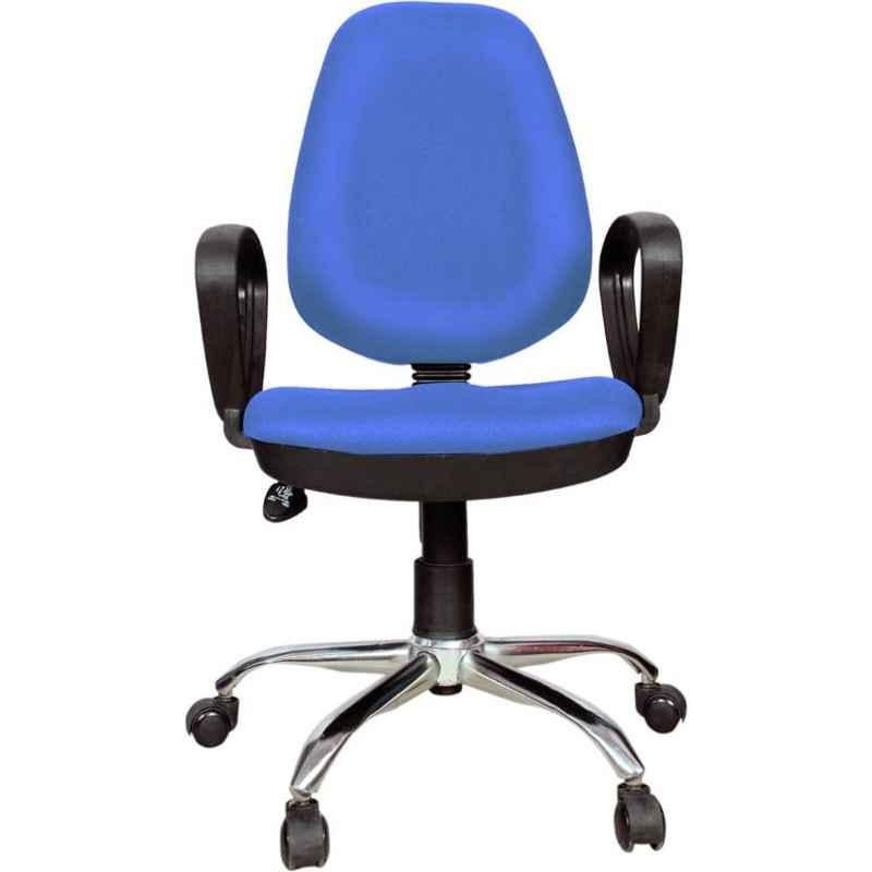 Chair Garage PU Leatherette Black & Blue Adjustable Height Office Chair with Back Support, CG130