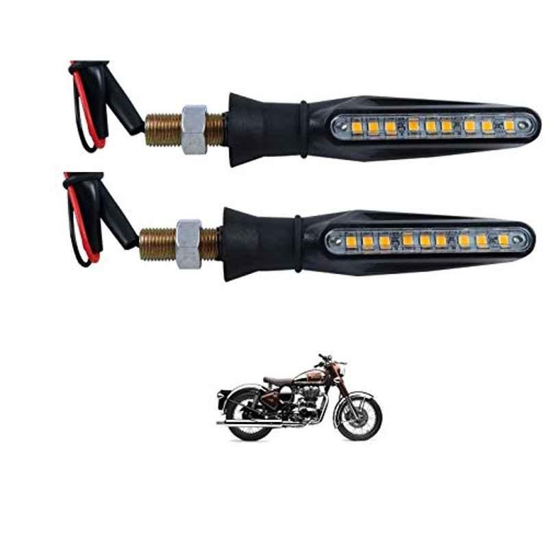 Kozdiko 4 Pcs Plastic Front & Rear Side Sleek Yellow Bike Indicator Set for Royal Enfield Classic Chrome