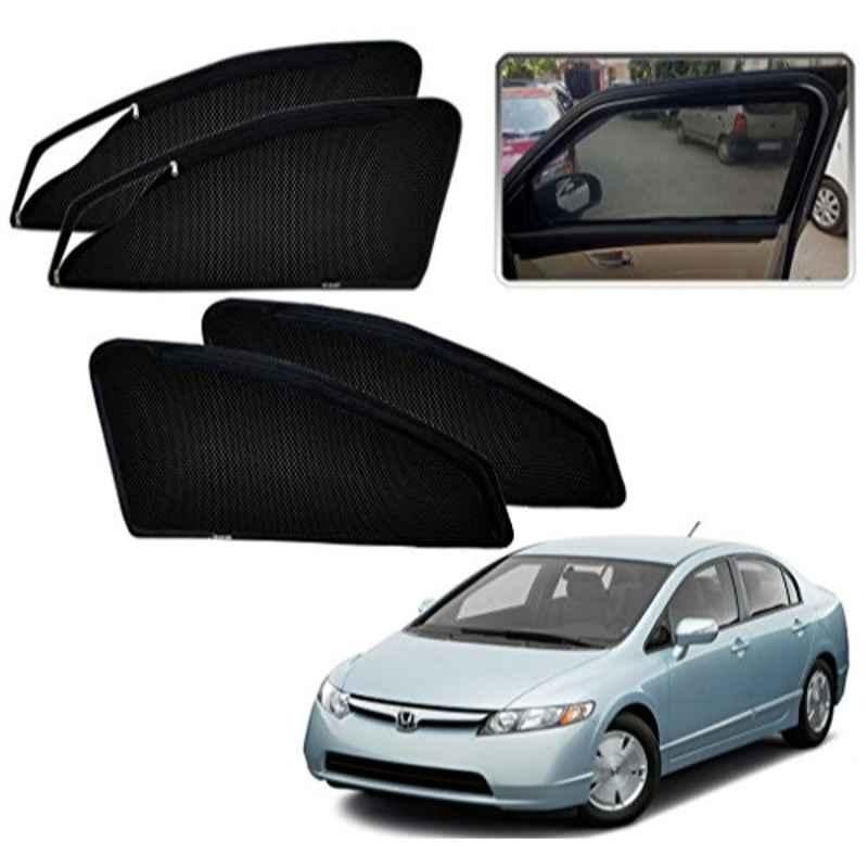 Kozdiko 4 Pcs Polyester Black Car Sun Shades for Honda Civic