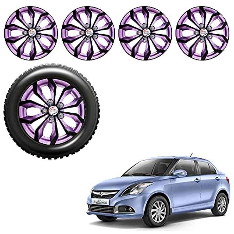 Auto Pearl 4 Pcs 14 inch ABS Black & Violet Car Wheel Cover Set for Maruti Suzuki Swift DzireT3