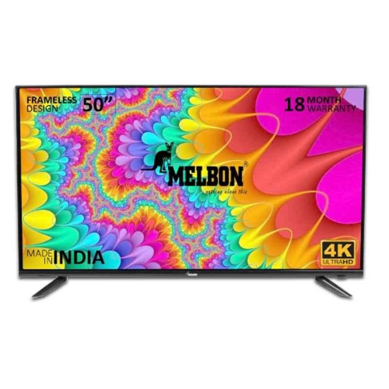 Melbon 50 inch Black Frameless 4K Ultra HD Smart LED TV