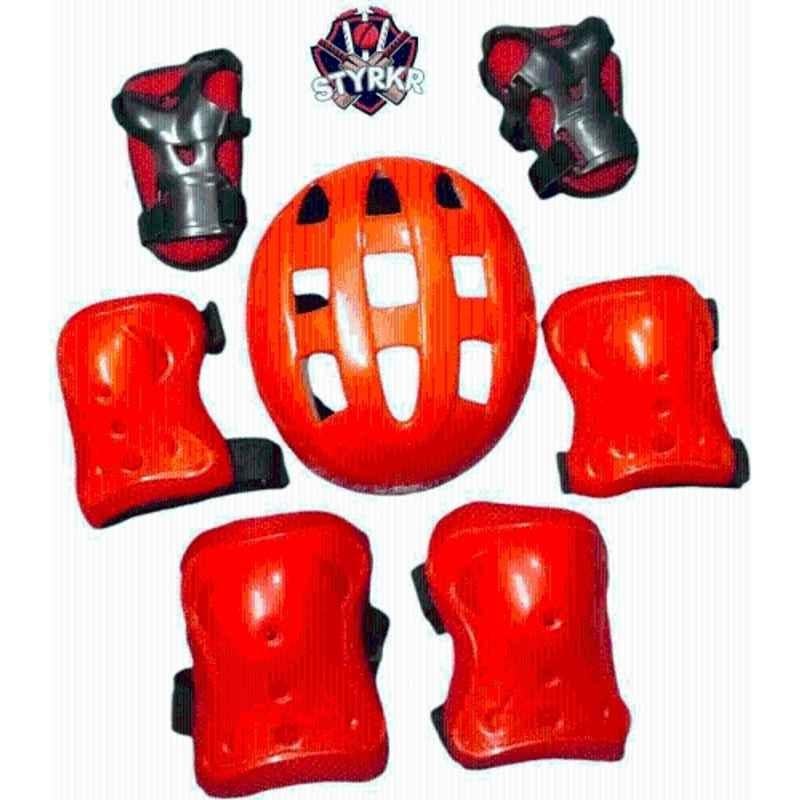 STYRKR Plastic & EVA Foam Red Skating Kit Protective Skating Guard Kit for Skating, Cycling, Running 896 Cycling KitKIT-1083