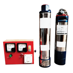 Rajco V-4 1.5HP 1.1kW 12 Stage Copper Single Phase Oil Filled Submersible Pumps with Control Pannel