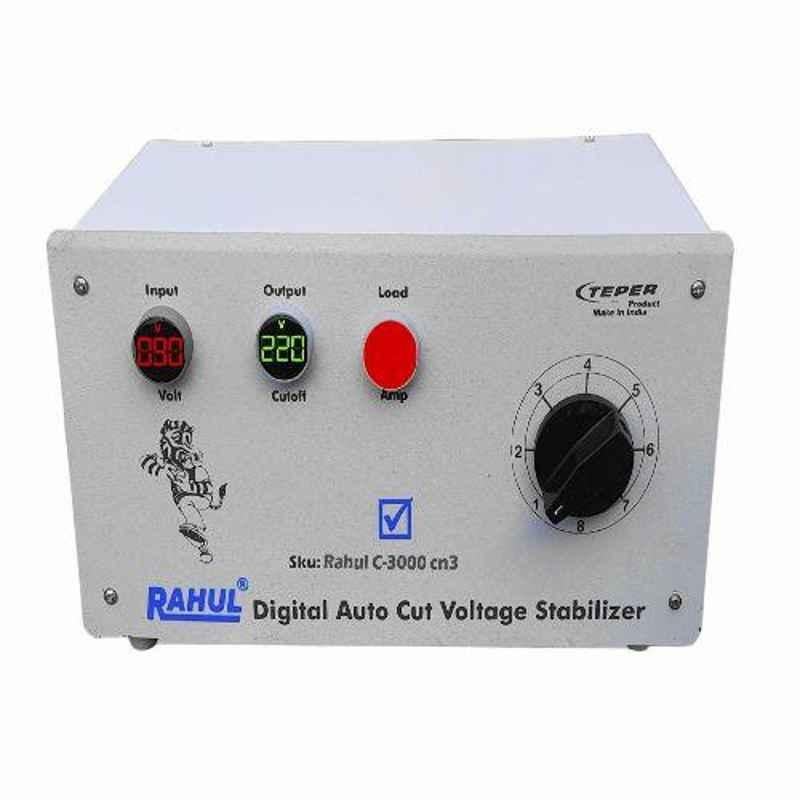 Rahul C-3000CN3 90-280V 3kVA Single Phase Autocut Voltage Stabilizer
