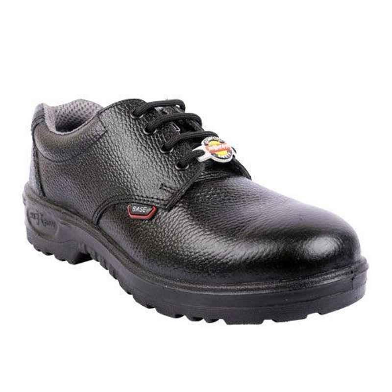 Hillson Base Leather Low Ankle Steel Toe Black Work Safety Shoes, Size: 6